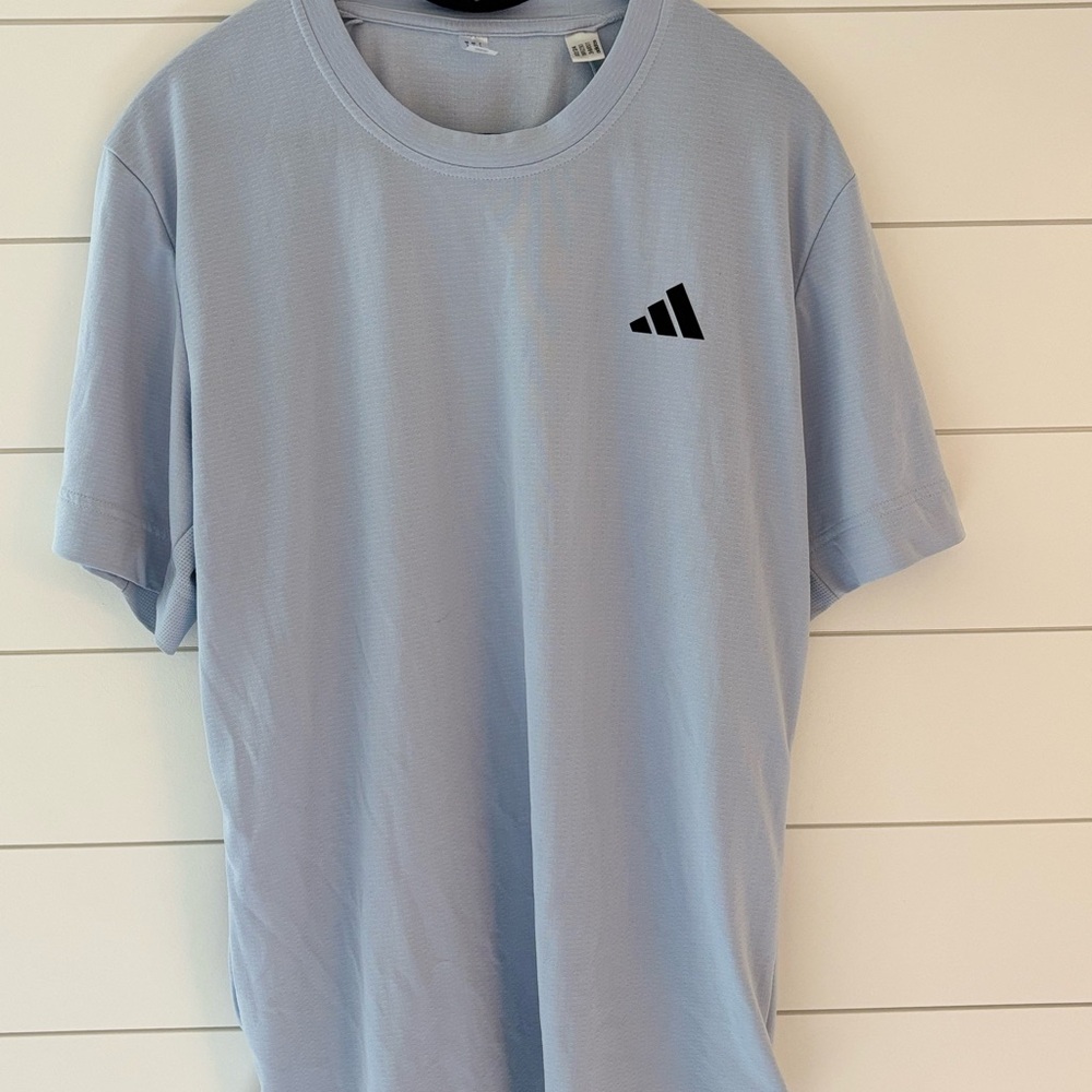 Adidas Blue Short Sleeve Tee Classic Crew Neck